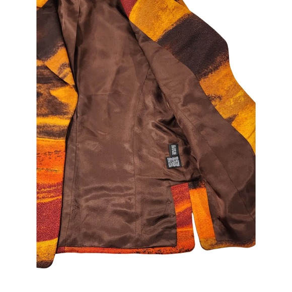EllenTracy Silk & Wool Open Blazer  Sz 8 VTG 90s All Seasons Serengeti Sunset - Picture 6 of 12